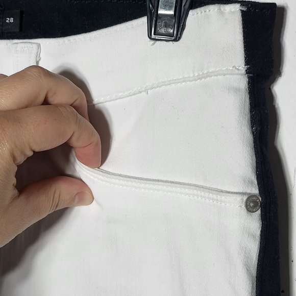 Hudson Women's Barbara Super Skinny Black and White Two-Tone Denim Jeans Size 28 - Picture 13 of 14